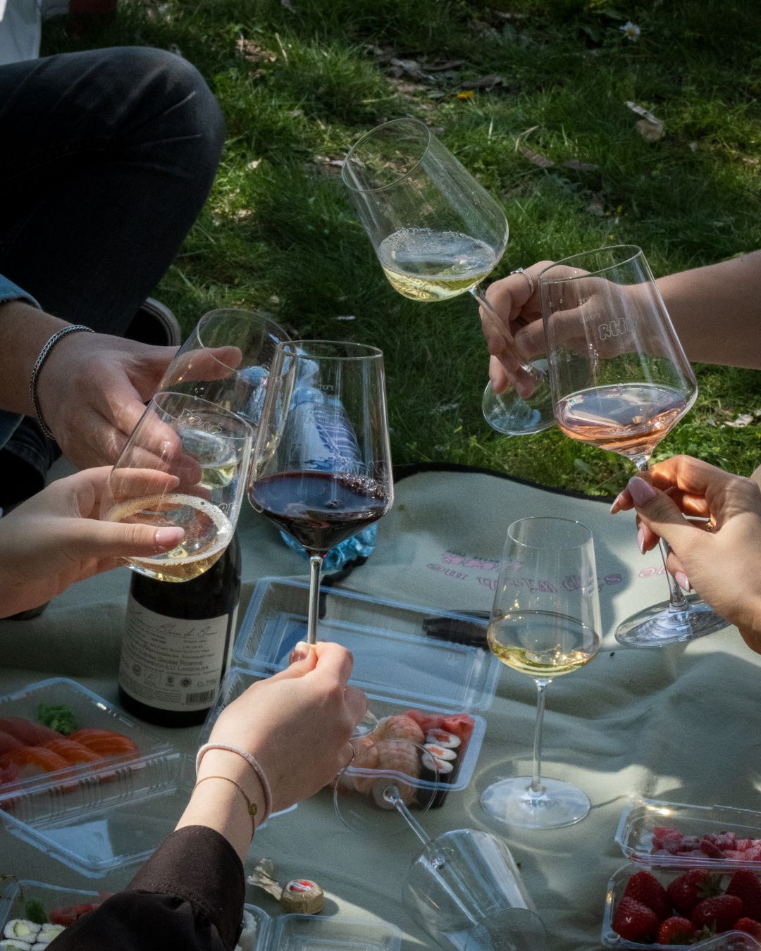 Picknick mit Wein